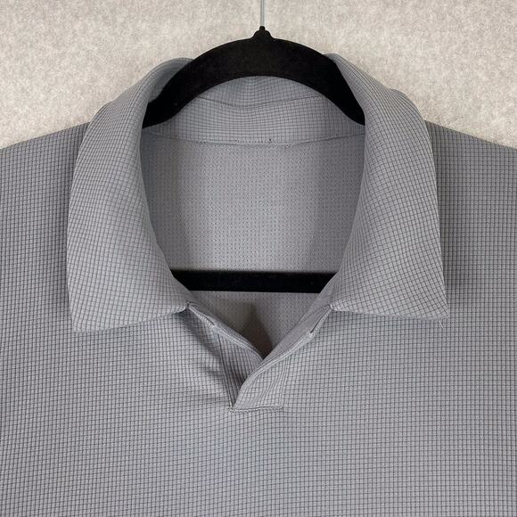 Lululemon Shirt Mens XXL Solar Grey Textured Mesh Short Sleeve Polo 2XL - Picture 4 of 7